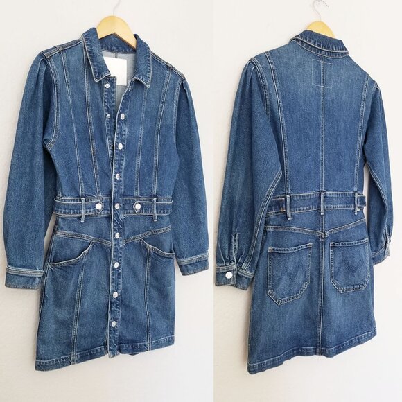 Mother Superior Women's S The Batwing Cinch Waist Mini Denim Dress Beer Me $525 - Picture 8 of 16